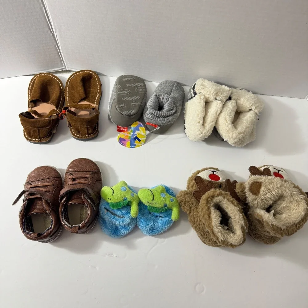Baby Toddler Shoes Slippers Sandals Bundle Lot 6 Pairs Various Brands Sizes‎